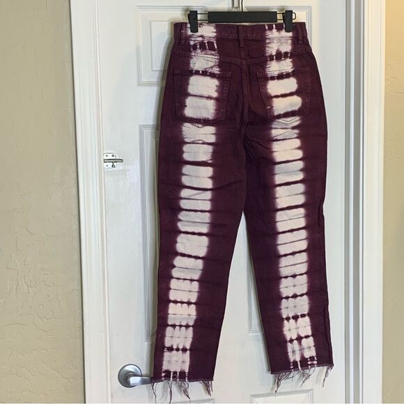 PacSun Tie-Dye High Rise Straight Button Fly Jeans Size 28 - Picture 4 of 10